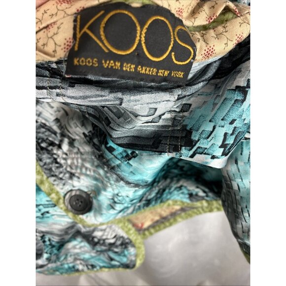 L XL Koos van Akker reversible silk jacket floral abstract Vintage - Picture 3 of 4